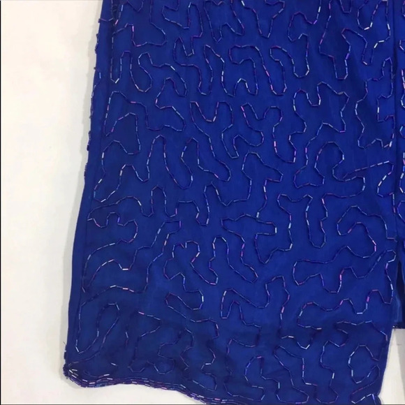 Silky Nites Vintage Sequin 80s Silk Dress - Picture 8 of 9